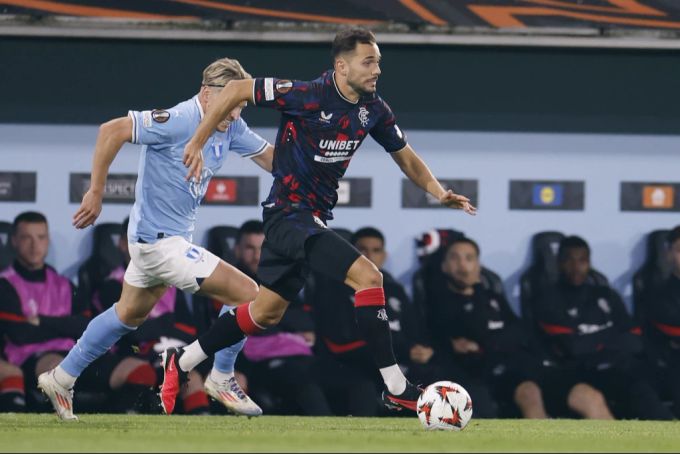 Nedim Bajrami trifft in der Europa League beim dritten Einsatz für die Glasgow Rangers. Europa League