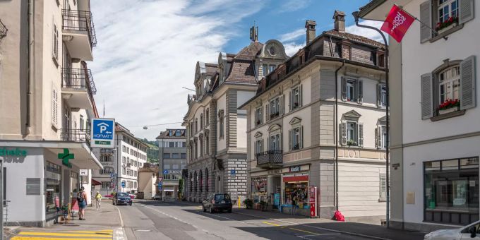 Das Stadtzentrum Schwyz. Das Stadtzentrum Schwyz.