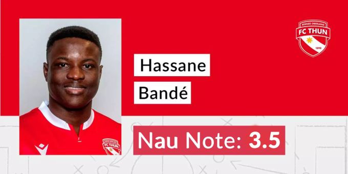 Die Nau-Note für Hassane Bandé vom FC Thun. FC Thun Hassane Bandé