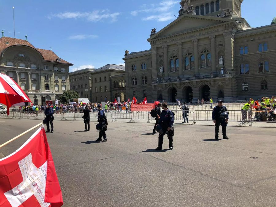 Der Bundesplatz ist abgesperrt.