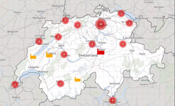 Eine Karte der «WOZ» zeigt die grössten Player im Business mit dem Krieg. schweiz waffenexport