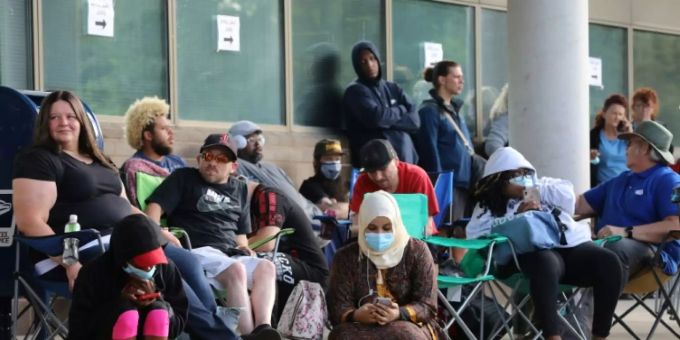 Arbeitslose im US-Bundesstaat Kentucky. Arbeitslosenhilfe
