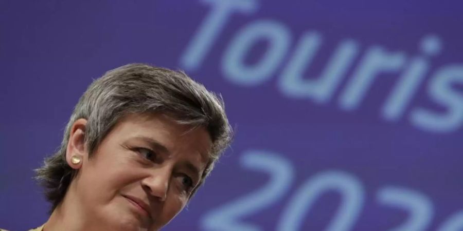Fürchtet um den Wettbewerb durch riesige Unterschiede bei den Corona-Hilfen in den EU-Ländern: Margrethe Vestager, Vizepräsidentin der Europäischen Kommission. Foto: Olivier Hoslet/EPA Pool/AP/dpa