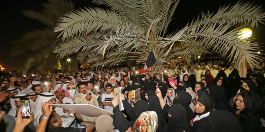 Demonstranten in Kuwait-Stadt