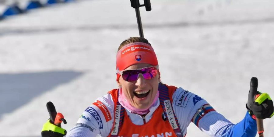 Beendete endgültig ihre Biathlon-Karriere: Anastasija Kuzmina. Foto: Michal Svítok/TASR/dpa