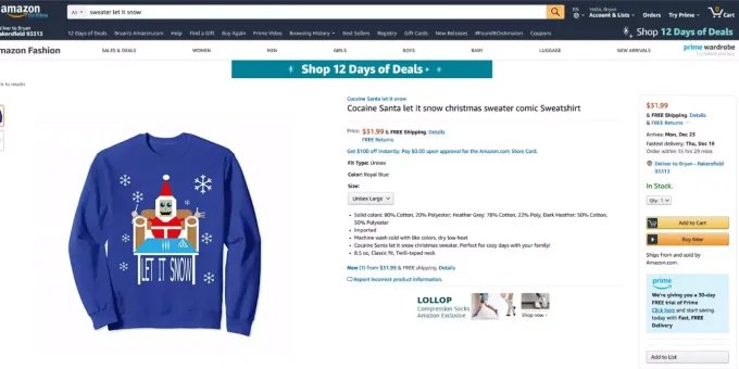 let it snow walmart pullover