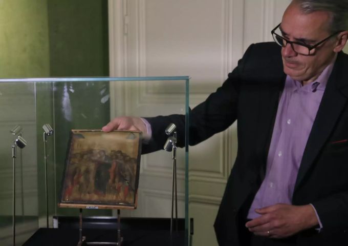 Das Gemälde «Der verspottete Christus» des Vorrenaissance-Malers Cimabue. Vorrenaissance-Maler Cimabue