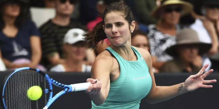 Julia Görges hatte in Auckland keine Mühe mit der Schweizerin Jil Teichmann. Foto: Chris Symes/Photosport/AP/dpa