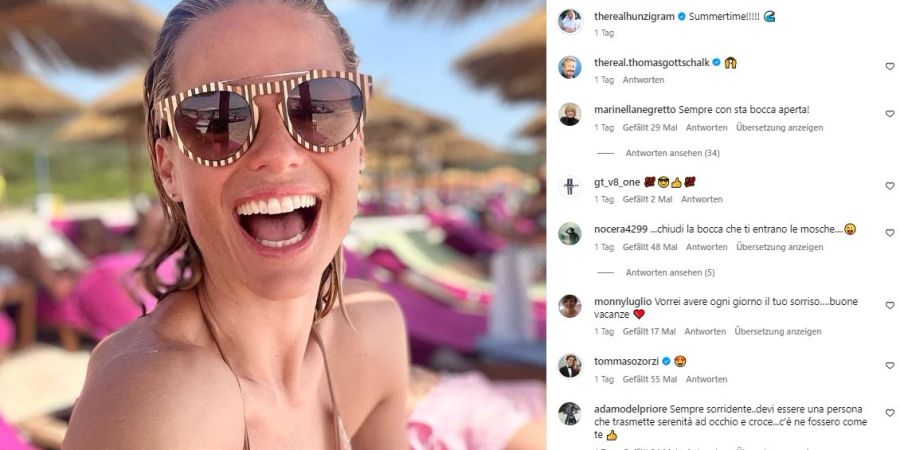 Michelle Hunziker macht Ferien auf Sardinien.