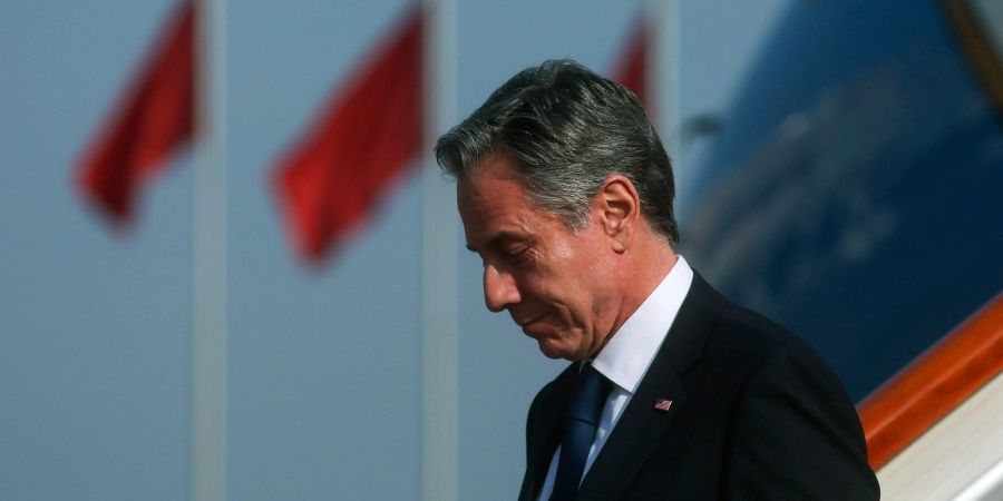 US-Aussenminister Antony Blinken bei seiner Ankunft in Peking.