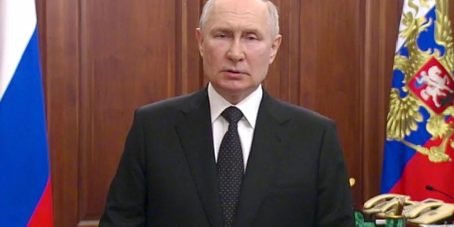 Der russische Präsident Wladimir Putin spricht zur Nation.