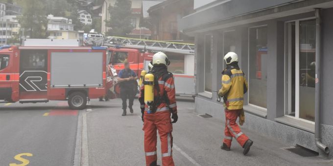 Feuerwehreinsatz in Davos Dorf. Davos