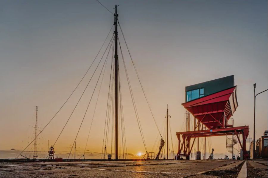 Die Luxussuite in Harlingen mit Blick auf das Wattenmeer.