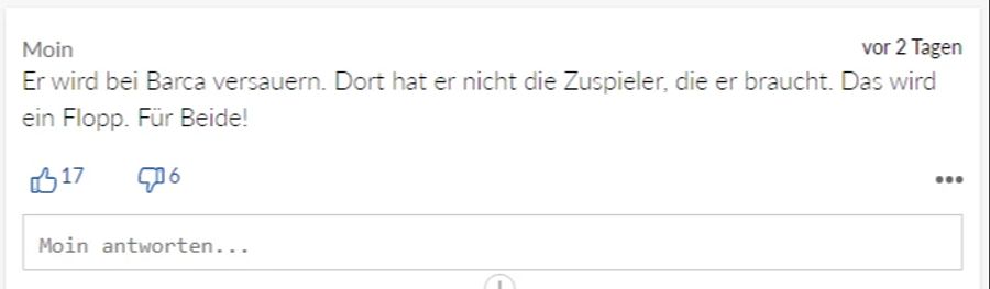 Derselben Meinung ist auch diese*r Leser*in.
