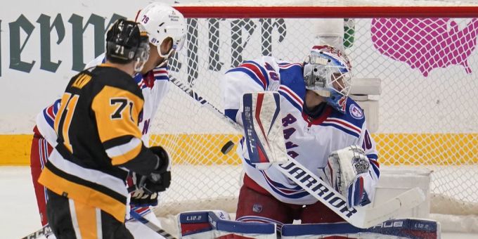 Evgeni Malkin erzielt das 7:2 gegen die New York Rangers. New York Rangers