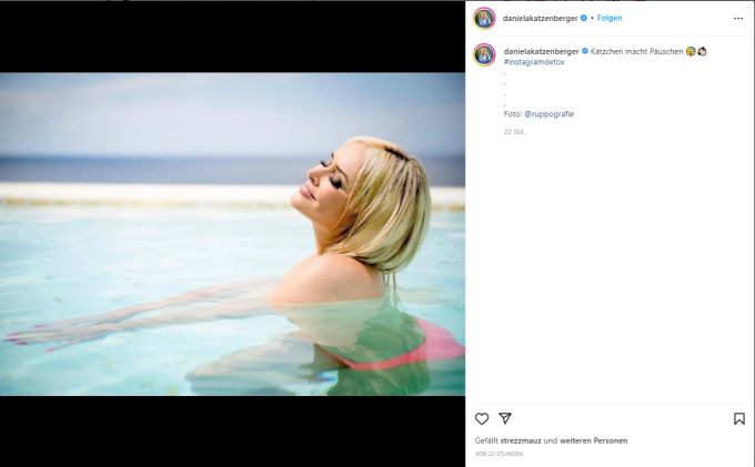 Daniela Katzenberger kündigt eine Pause von Instagram an. daniela katzenberger