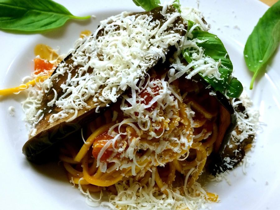 Aubergine Pasta Spaghetti Käse