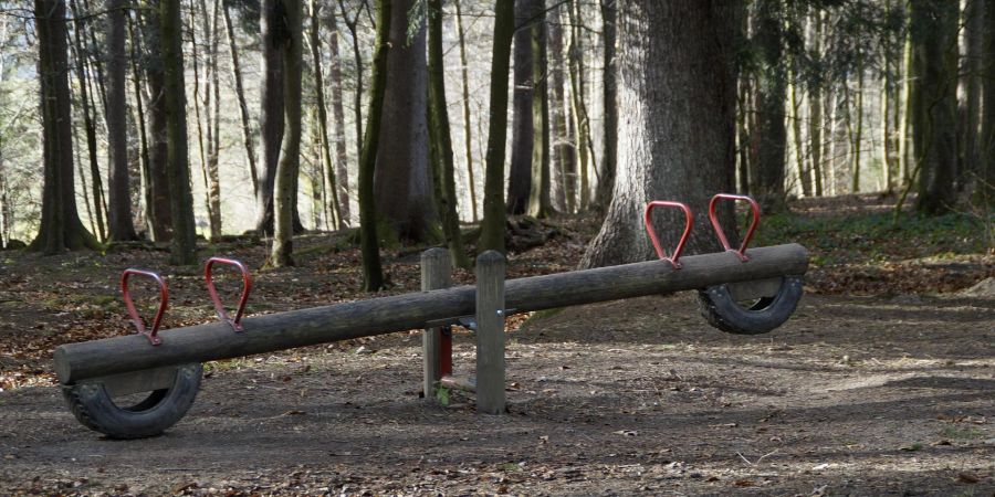 Wippe Wald Boten Reifen Holz