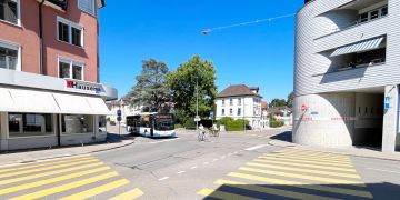 Strassenkreuzung in Romanshorn.