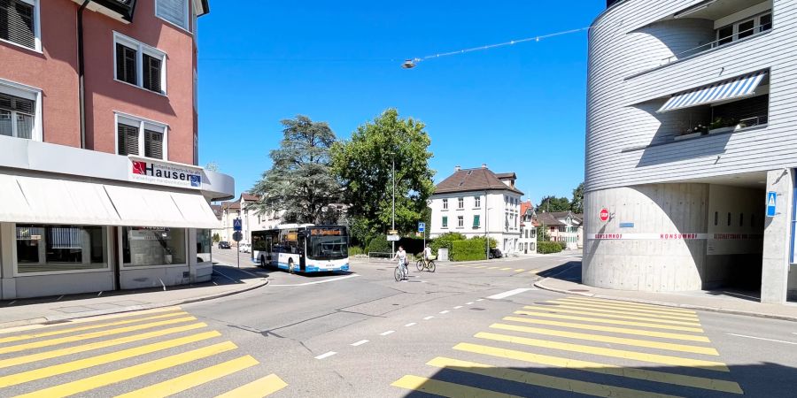 Strassenkreuzung in Romanshorn.