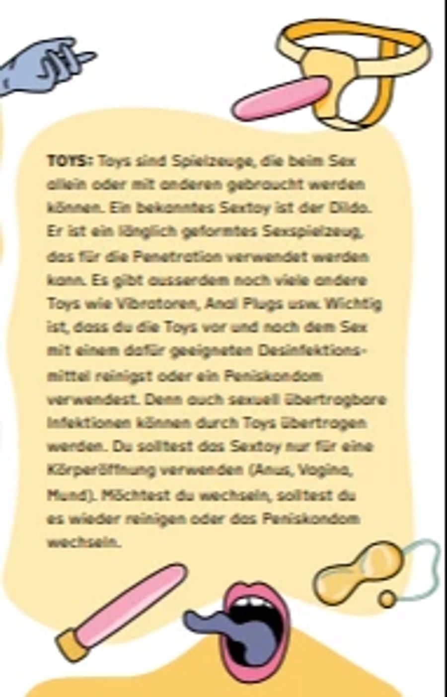 Auch Sex-Spielzeuge sind ein Thema in der Broschüre.