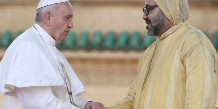 Papst Franziskus und König Mohammed VI. von Marokko