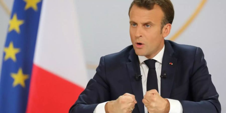 Macron bei seiner kämpferischen Rede