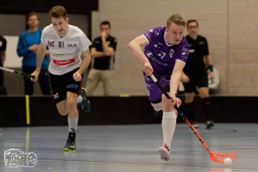 Daniel Wattinger im Playoffspiel gegen ULA, Foto: Floorball Thurgau, Sandro Schmuki