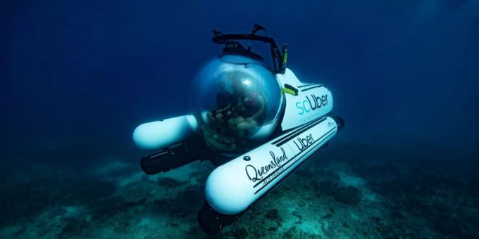 «ScUber» ist das erste Mitfahr-U-Boot der Menscheitsgeschichte. Uber ScUber Australien