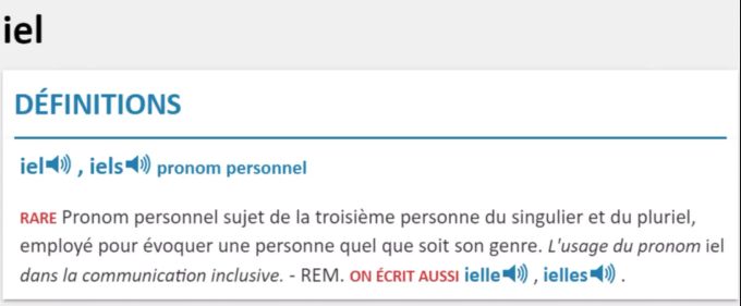 Die Definition von «iel». iel