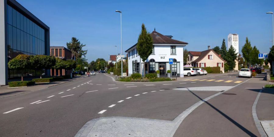 Strassenverzweigung in Amriswil.