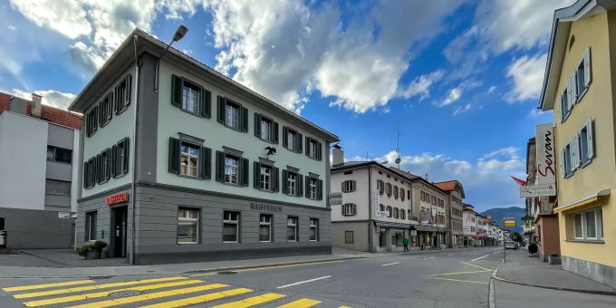 Das Dorfzentrum der Gemeinde Thusis. Das Dorfzentrum der Gemeinde Thusis.