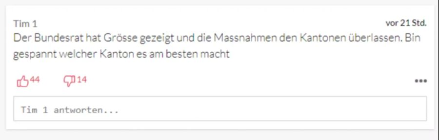 Jetzt hat das Rennen um den besten Kanton begonnen, geht es nach Leser «Tim 1».