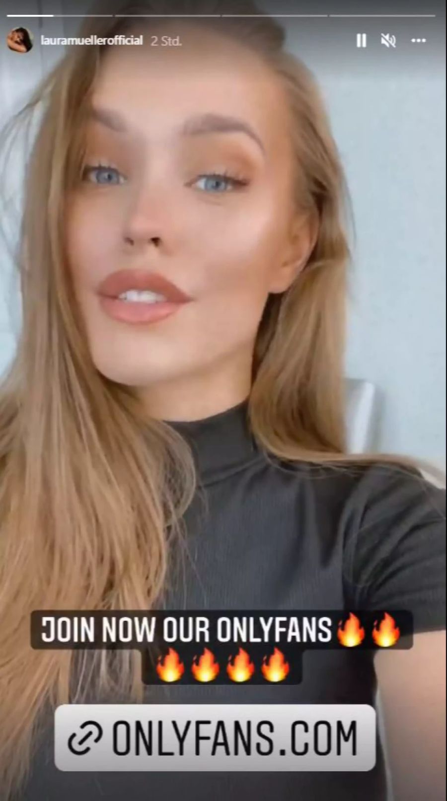 Laura Müller macht Werbung für die Schmuddelseite.