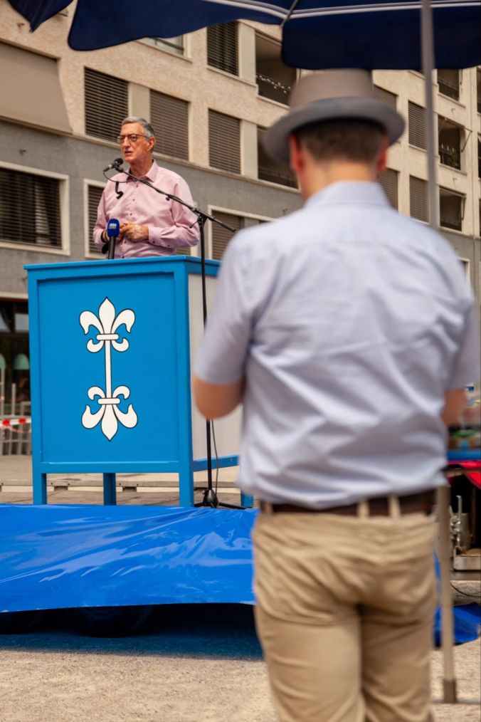 Marcel Fantoni bei seiner Rede am 1.August