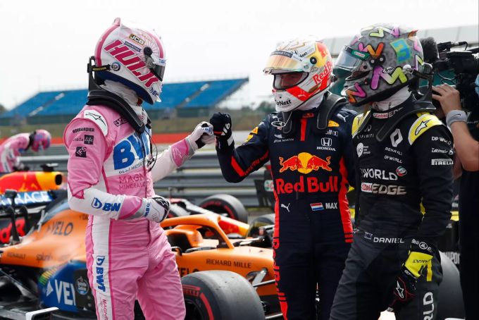 Nico Hülkenberg (li.) mit Max Verstappen und Daniel Ricciardo. Nico Hülkenberg