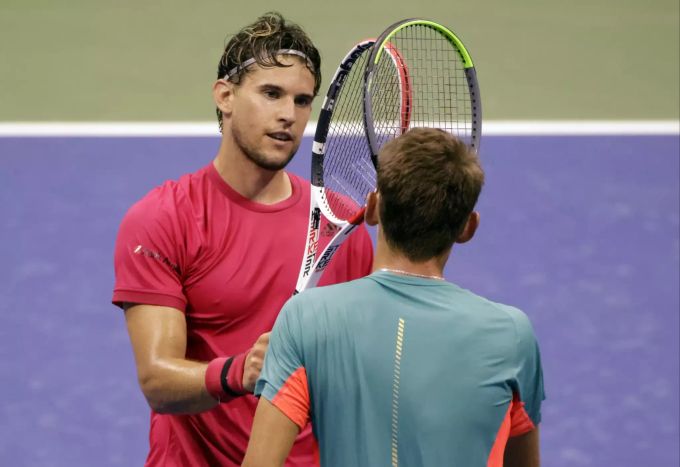 Dominic Thiem nach seinem Viertelfinalsieg gegen Alex de Minaur an den US Open. US Open Dominic Thiem