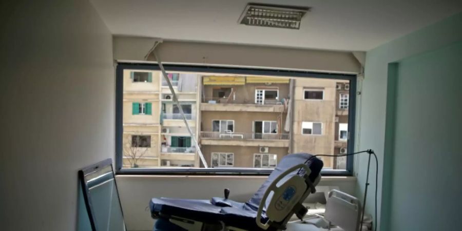 Nach Exploison unbrauchbares Krankenhauszimmer in Beirut