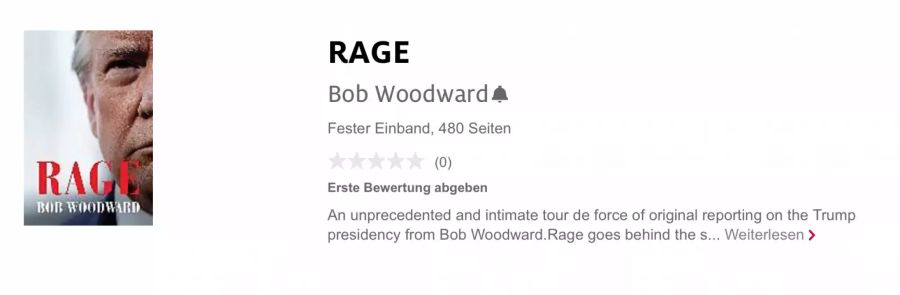 Bob Woodwards Buch «Rage» wird kommende Woche erscheinen.