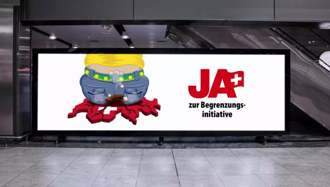 Ausschnitt aus dem Video «Herrliberg first – Büezer second» des Gewerkschaftsbunds. Begrenzungsinitiative Gewerkschaftsbund