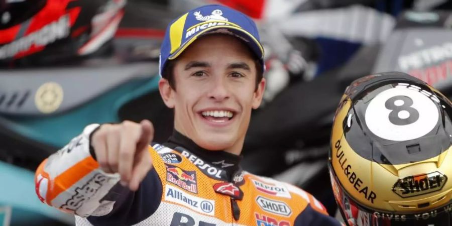 Feiert in Portugal sein Comeback: Marc Marquez. Foto: Alberto Saiz/AP/dpa