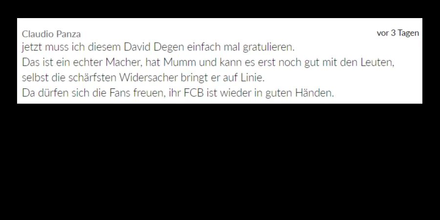 Claudio Panza ist klar in der Pro-Degen-Fraktion.