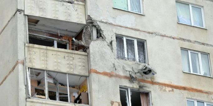 In Charkiw wurden mehrere Wohngebäude beschädigt. Ukraine-Konflikt