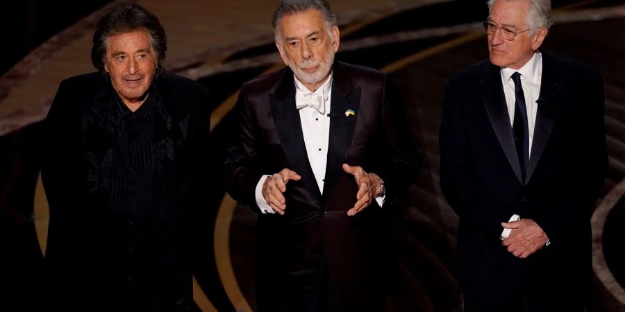 Al Pacino (l-r), Francis Ford Coppola und Robert De Niro bei den Oscars.