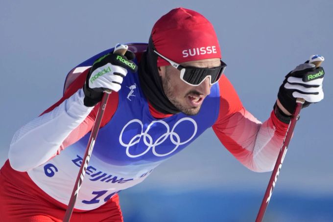 Jonas Baumann im Einsatz bei Olympia 2022 in Peking. Jonas Baumann