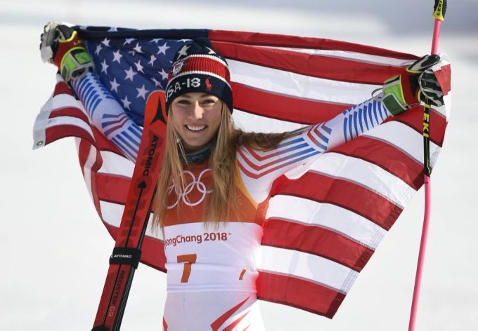 Noch vor vier Jahren freut sich Mikaela Shiffrin in Pyeongchang über Gold im Riesen und Silber in der Kombi. Mikaela Shiffrin