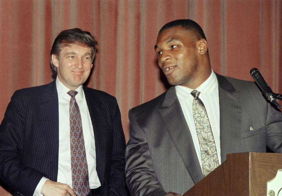 Mike Tyson mit dem heutigen US-Präsidenten Donald Trump.