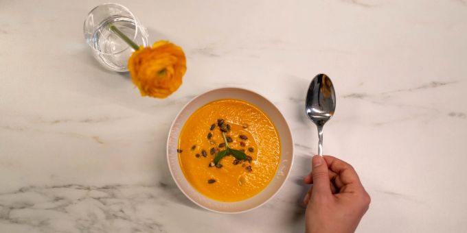 Kürbissuppe - das perfekte Essen für den Herbst. Kürbis, Kürbissuppe
