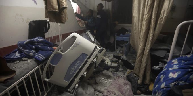 Zerstörtes Spital im Gazastreifen. Israel Krieg