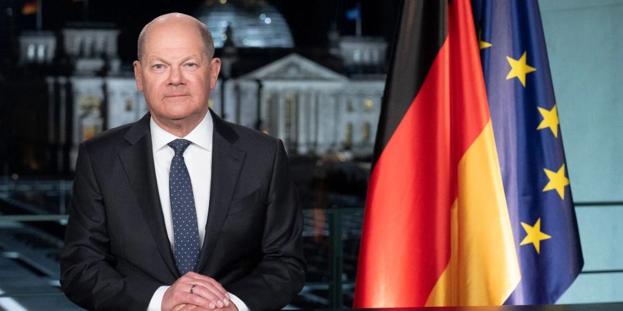 Bundeskanzler Olaf Scholz wendet sich mit einer Neujahrsansprache an die Bürgerinnen und Bürger.